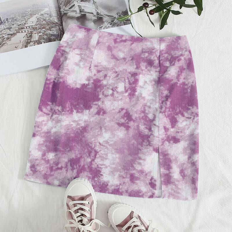 

Zip Back Tie Dye Skirt, Purple