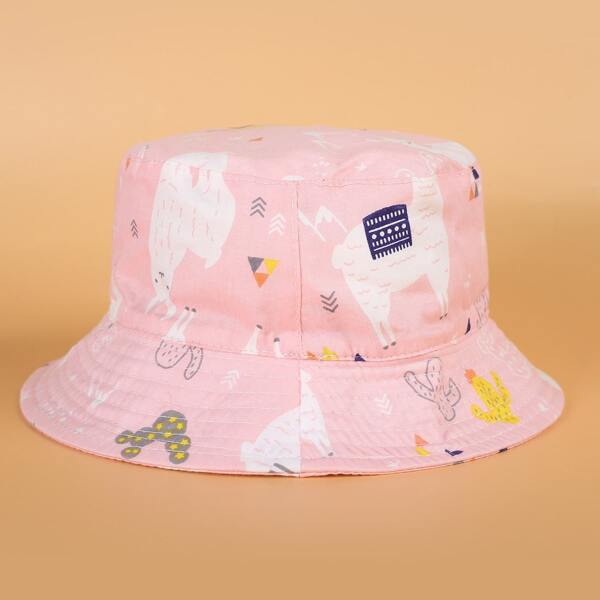 

Toddler Kids Cartoon Graphic Bucket Hat, Pink