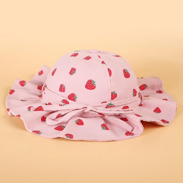 

Toddler Girls Fruit Pattern Bow Bucket Hat, Pink