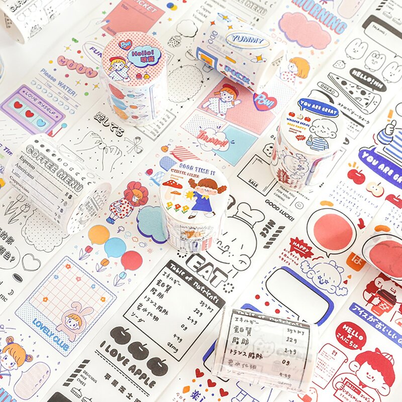 

1roll Cartoon Graphic Tape Sticker, Multicolor