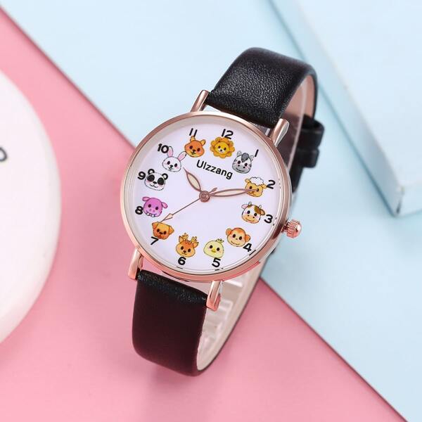 

Kids Cartoon Dial Round Pointer Watch
