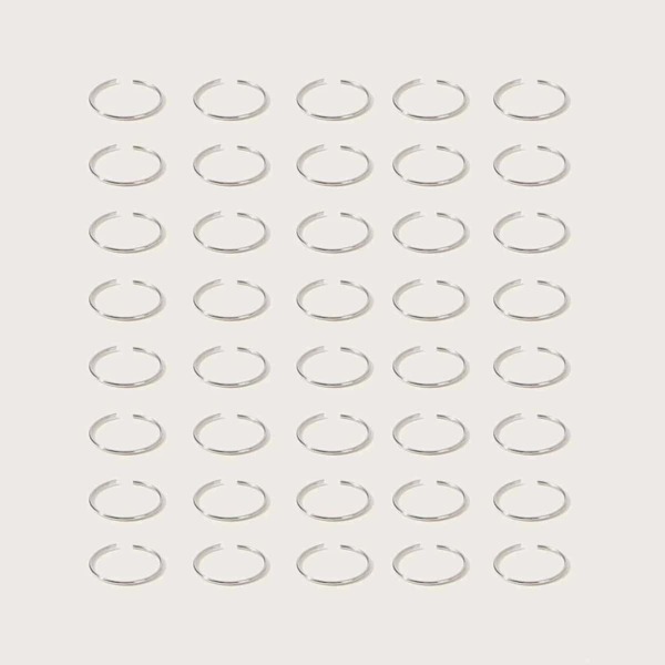 

40pcs Men Simple Nose Ring, Silver