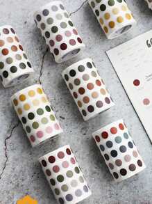 1roll Dot Pattern Random Tape Sticker - Multicolor - View 1