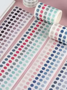 1roll Dot Pattern Random Tape Sticker - Multicolor - View 3