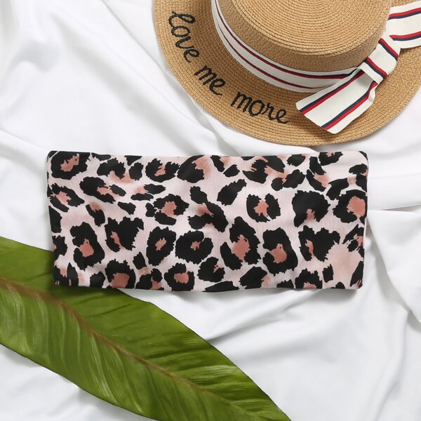 

Leopard Bandeau Bikini Top, Multicolor