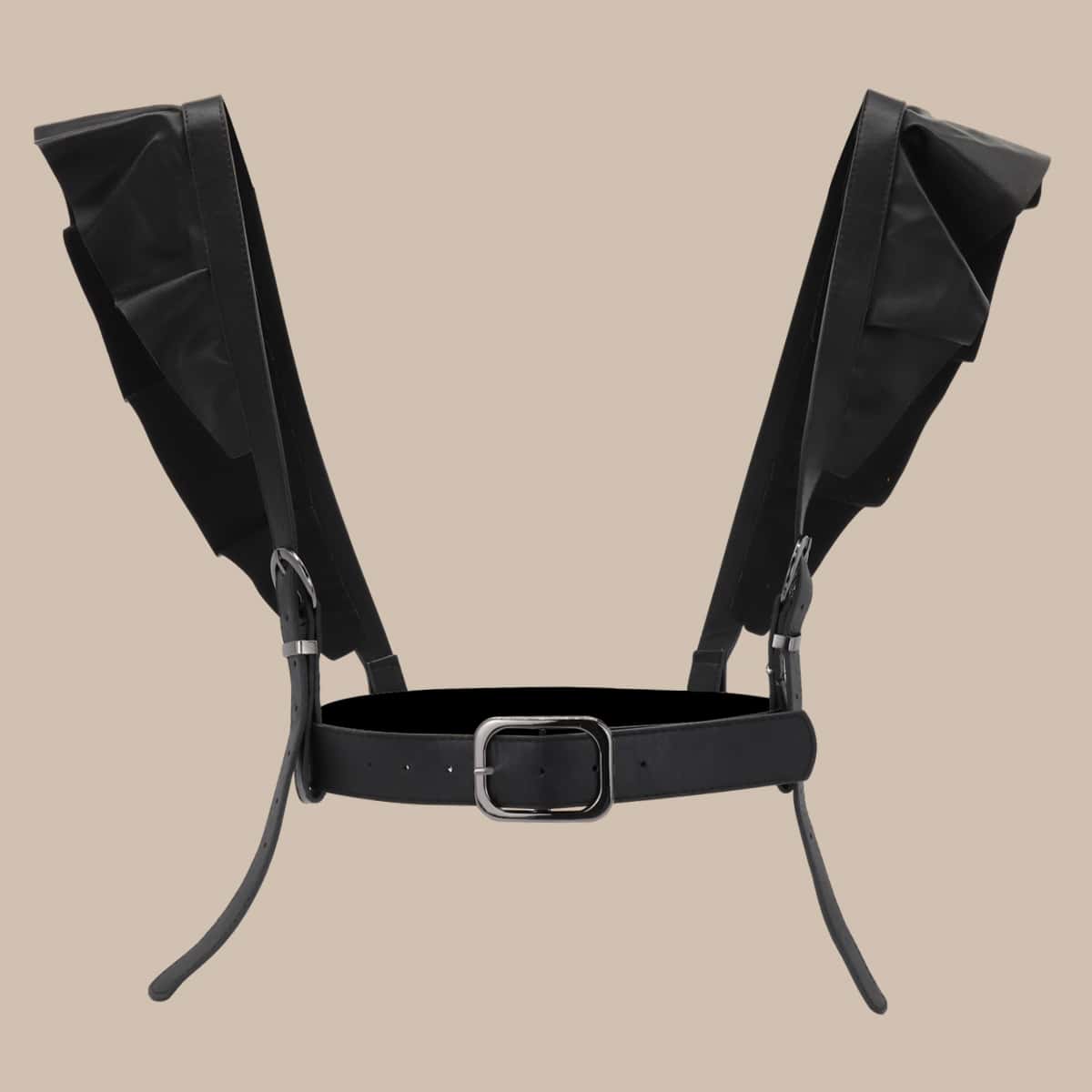

Ruffle Trim Belt With Suspender, Black