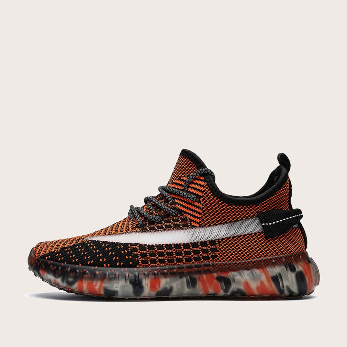 

Guys Lace-up Front Knit Sneakers, Orange