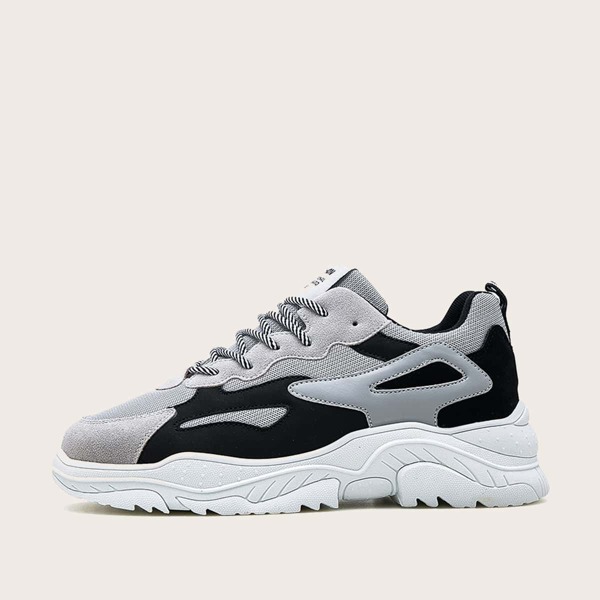 

Men Lace Up Chunky Sneakers, Grey