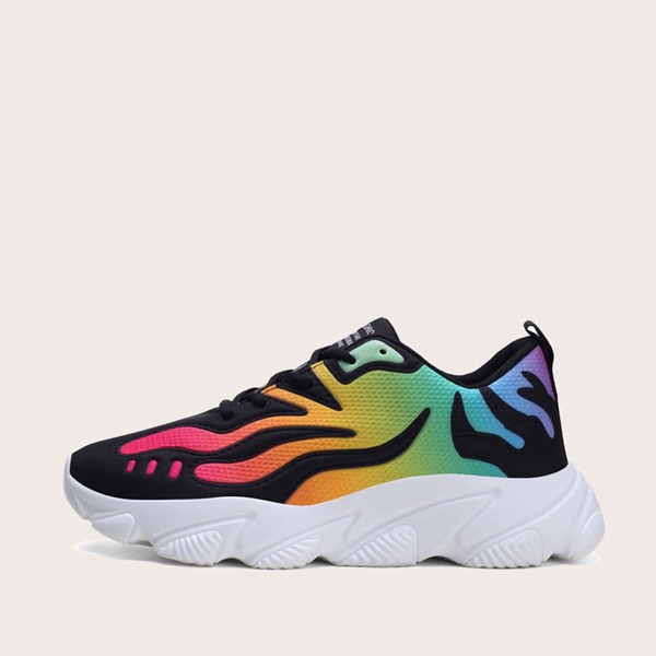 

Мужские контрастные кроссовки на шнурках, Многоцветный