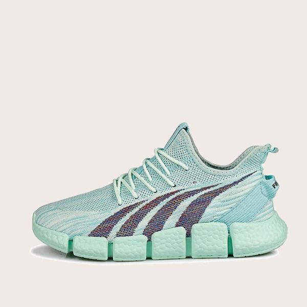

Men Lace Up Knit Trainers, Green