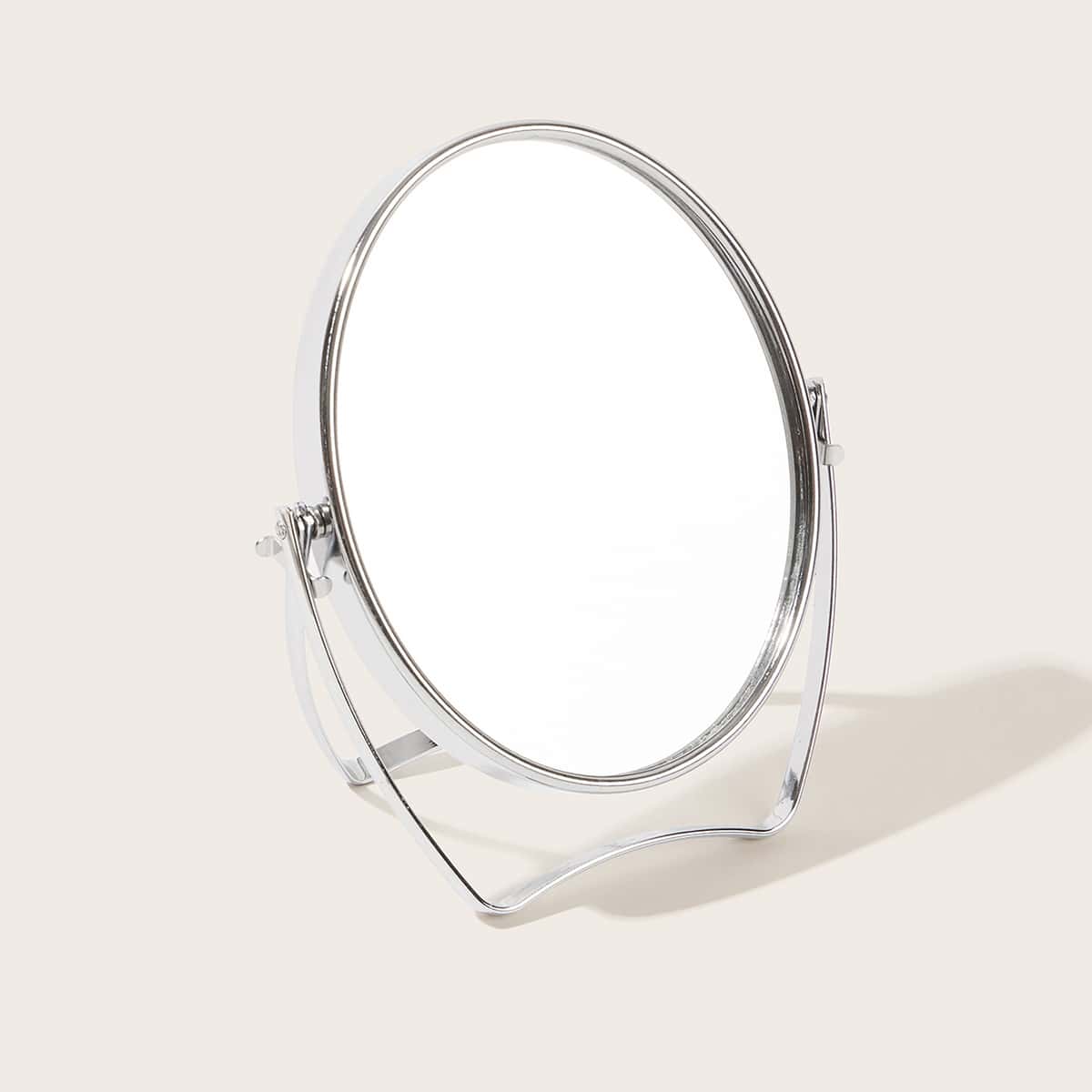 

1pc Round Table Mirror, Silver