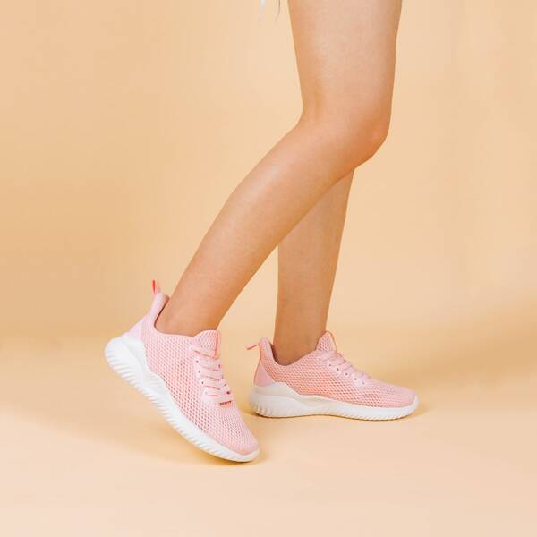 

Lace-up Front Low Top Sneakers, Pink