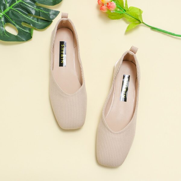 

Трикотажные балетки без шнурка, Бежевые