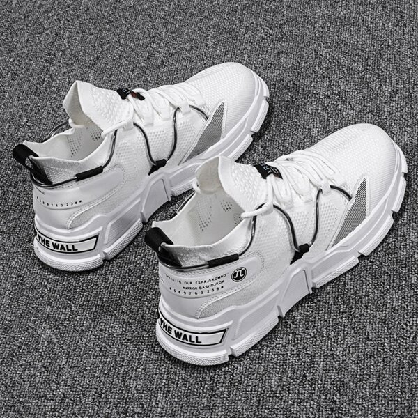 

Men Lace-up Mesh Panel Sneakers, White