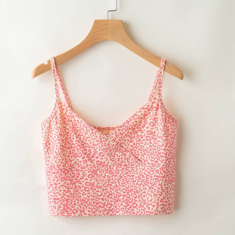 

All Over Print Crop Cami, Coral pink