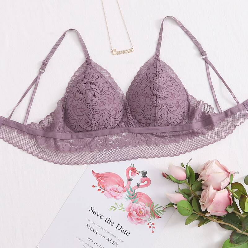 

Floral Lace Bralette, Purple