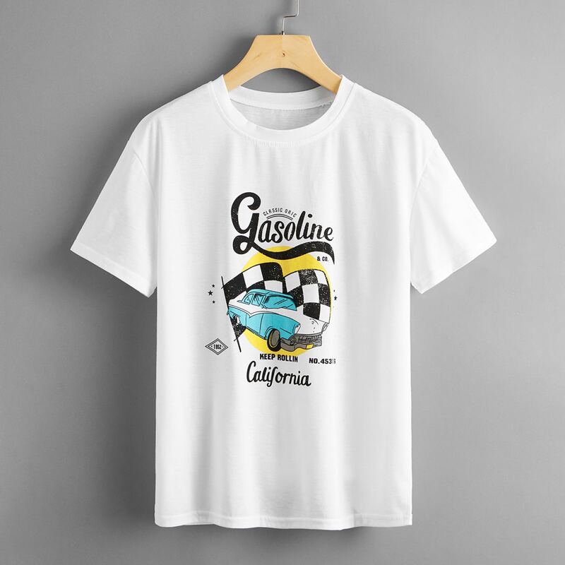 

Car Graphic Tee, White