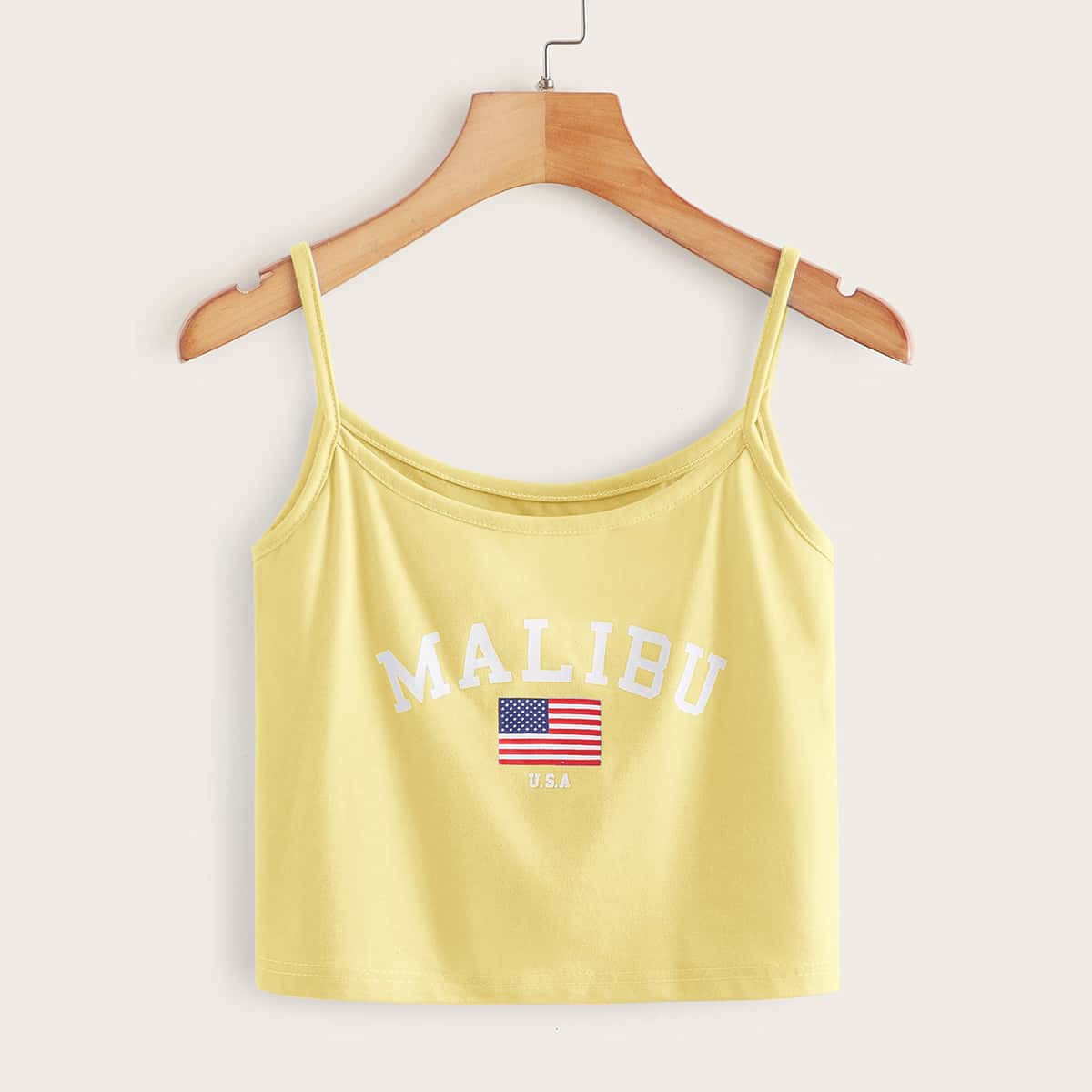 

American Flag Print Cami, Yellow