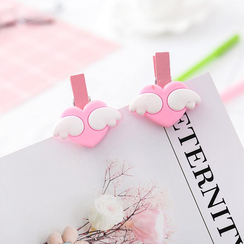 

6pcs Heart Paper Clip, Pink