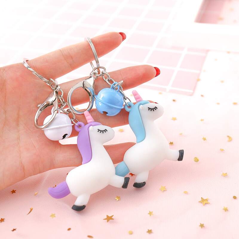

1pc Random Unicorn Bell Key Chain, White