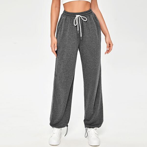 

Drawstring Waist and Hem Sweatpants, Dark grey