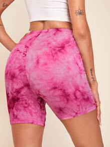 Shorts biker de tie dye - Rosa - Ver 2