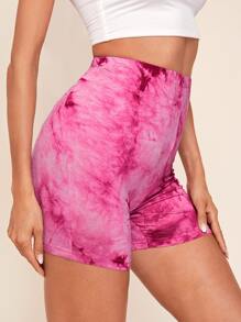 Shorts biker de tie dye - Rosa - Ver 4