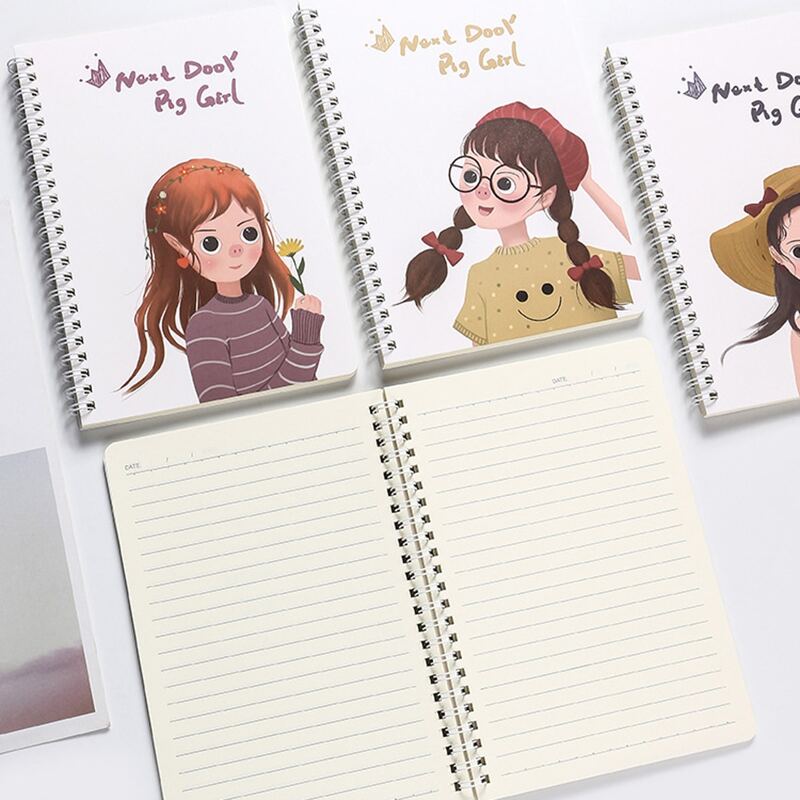 

4pcs Cartoon Spiral Notebook, Multicolor
