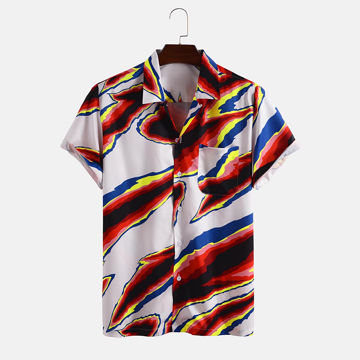 

Guys Allover Print Pocket Shirt, Multicolor