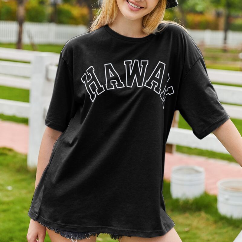 

Letter Graphic Oversized Tee, Black