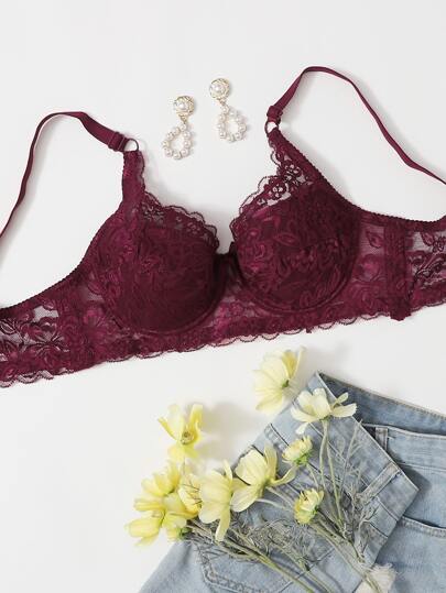 Esselle Floral Lace Underwire Bra Lingerie