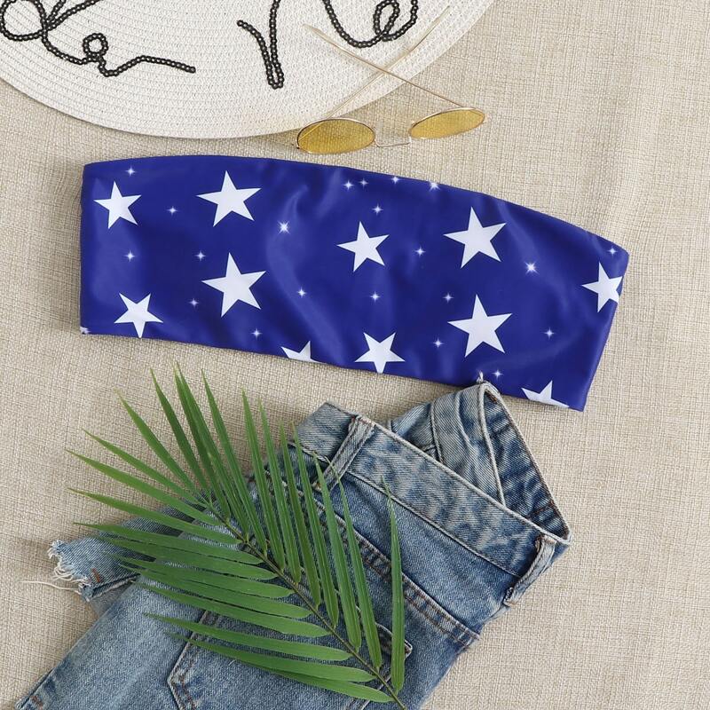 

Star Bandeau Bikini Top, Royal blue bright