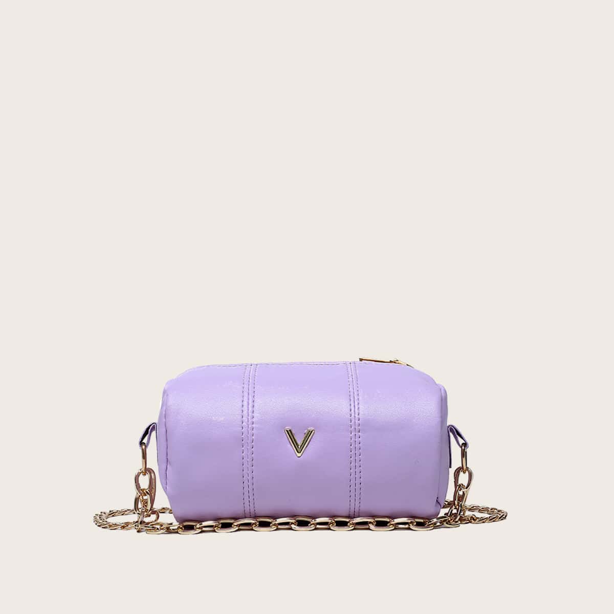 

Cylinder Chain Crossbody Bag, Pastel lilac purple
