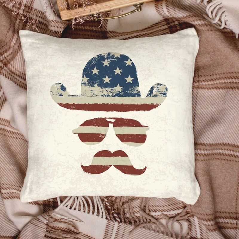 

Moustache Pattern Cushion Cover Without Filler, Multicolor