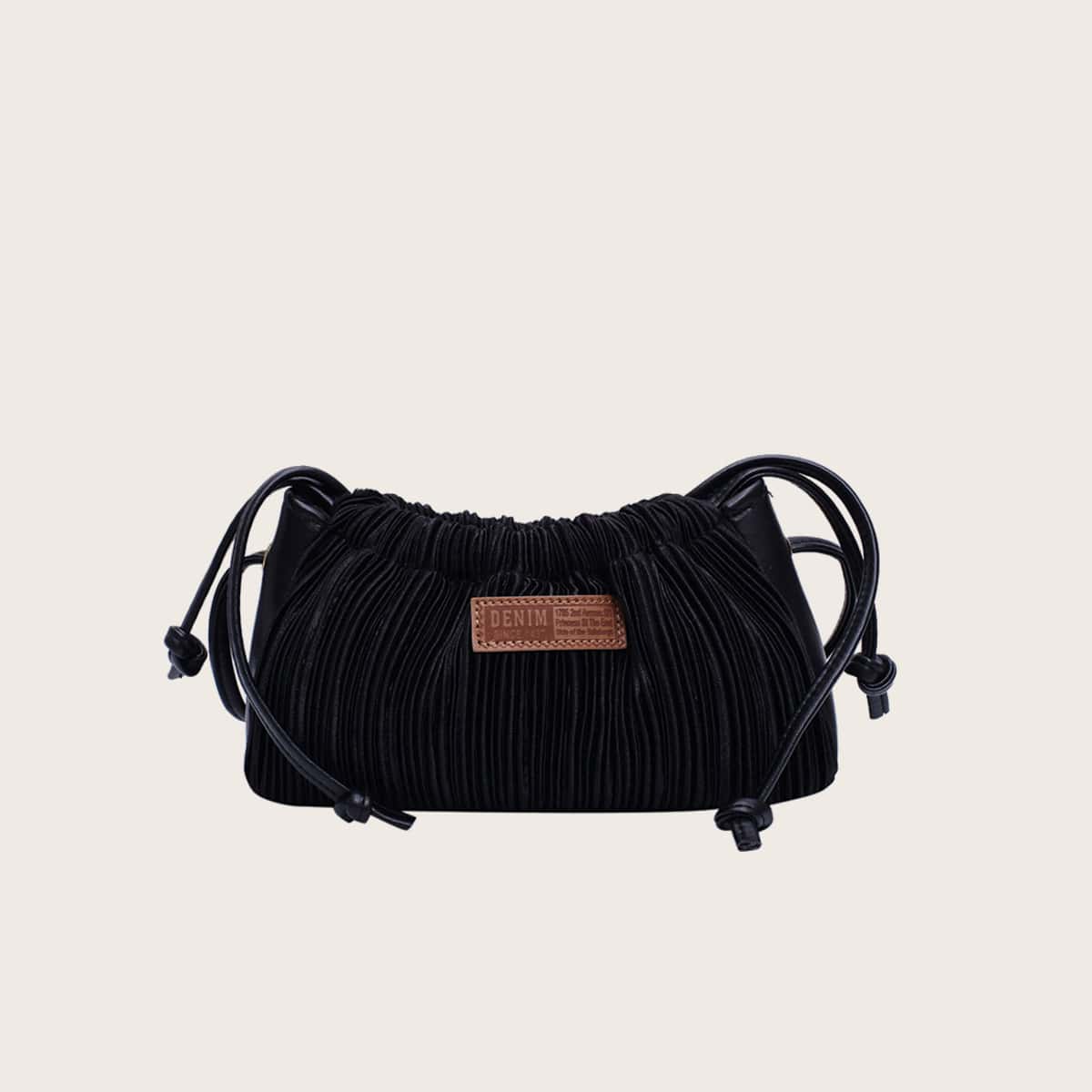 

Pleated Crossbody Bag, Black
