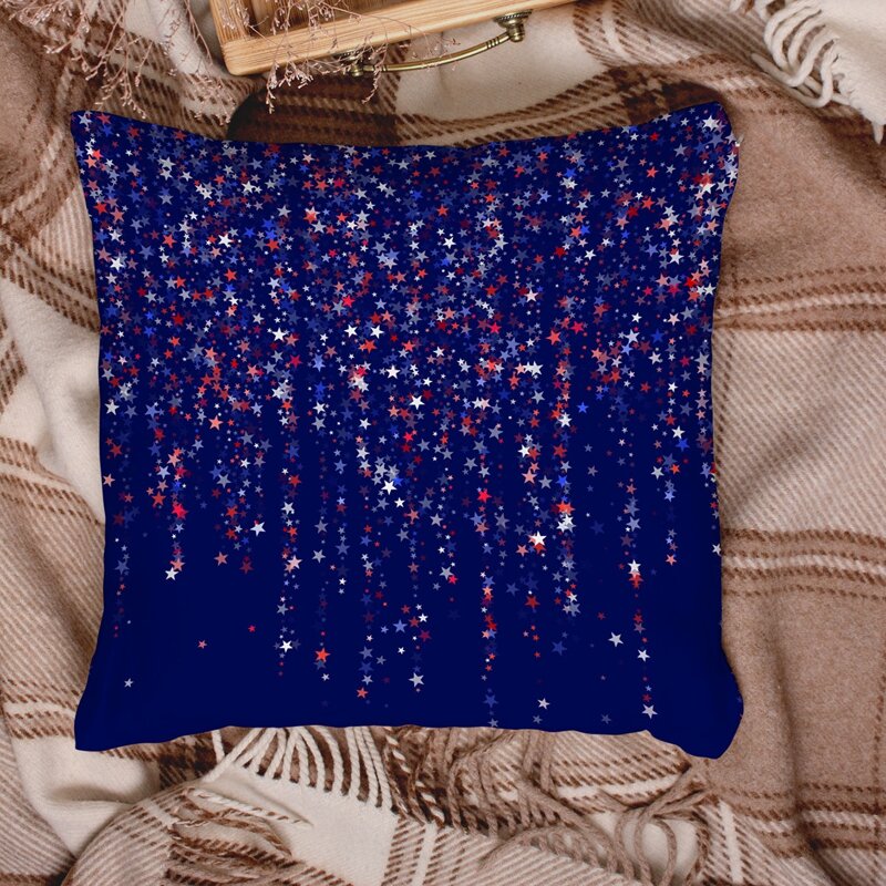 

Star Print Cushion Cover Without Filler, Multicolor