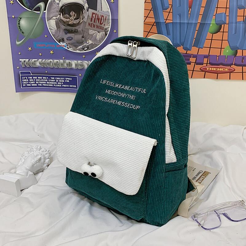 

Slogan Graphic Colorblock Backpack, Green