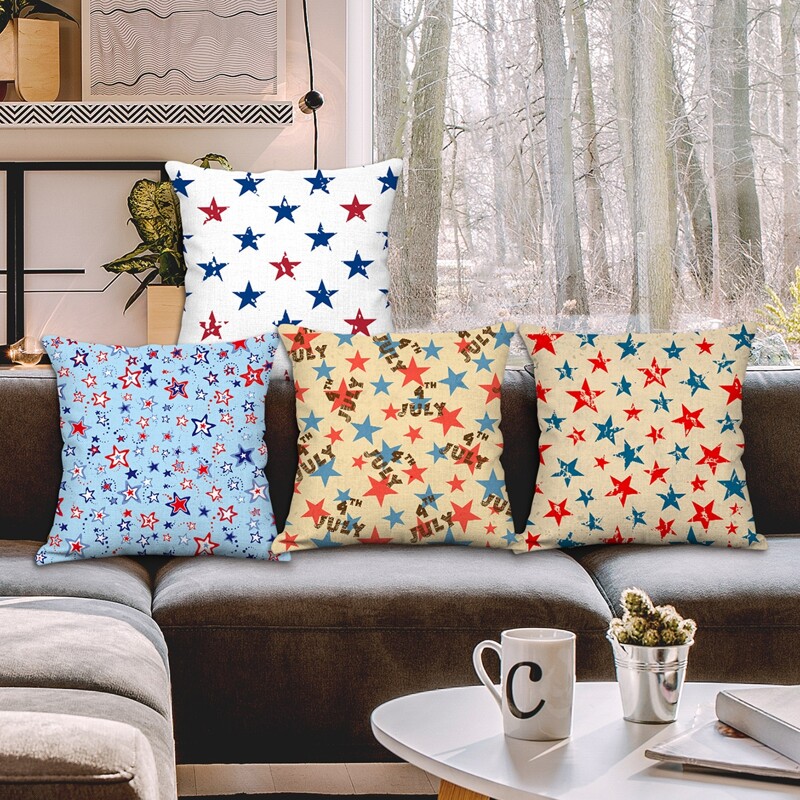

1pc Star Print Cushion Cover Without Filler, Multicolor