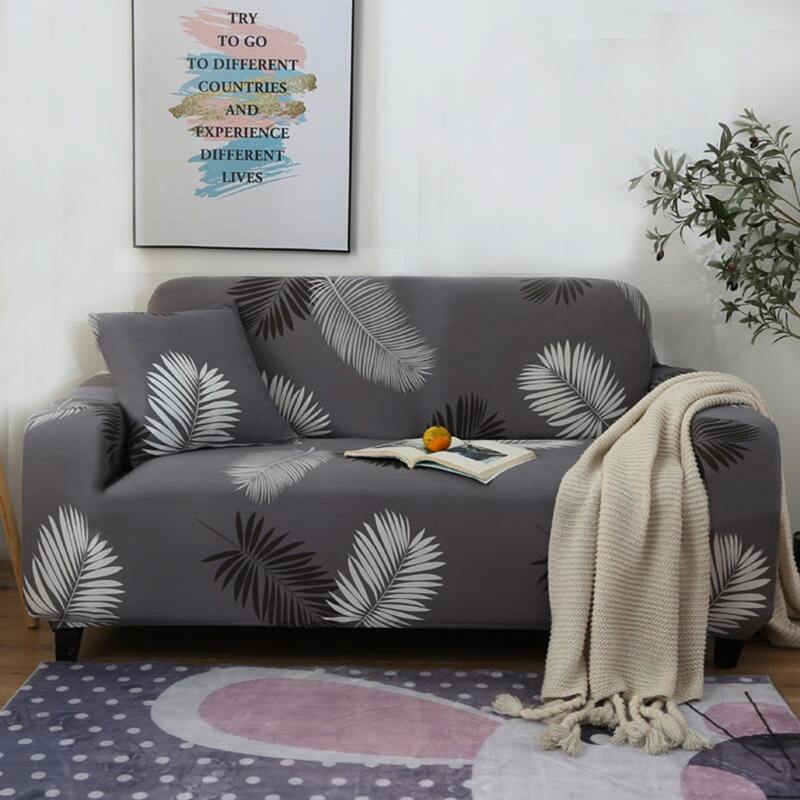 

Leaf Print Sofa Cover Without Cushion, Multicolor
