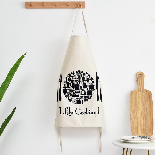 

Cutlery Print Apron, Multicolor