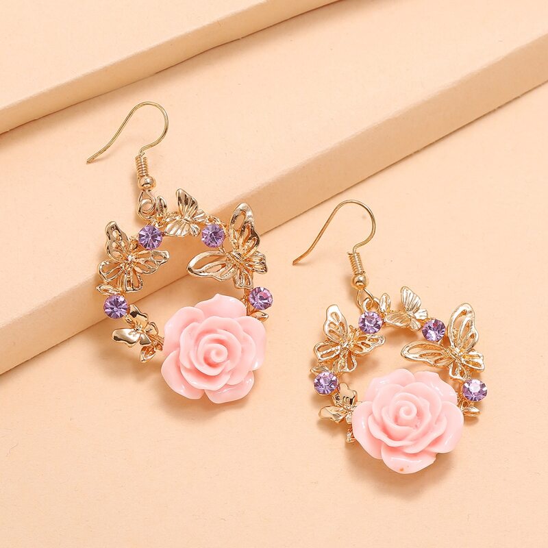 

Flower Charm Drop Earrings, Multicolor
