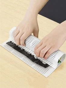 1PC Sushi Rolling Mat Non-Stick Sushi Making Tool Japanese Plastic Sushi Rolling Maker Homemade DIY Sushi Plate Mat Sushi Mold - White - View 3