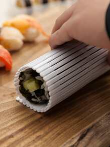 1PC Sushi Rolling Mat Non-Stick Sushi Making Tool Japanese Plastic Sushi Rolling Maker Homemade DIY Sushi Plate Mat Sushi Mold - White - View 4