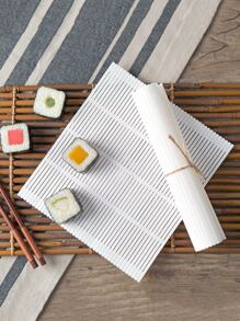 1PC Sushi Rolling Mat Non-Stick Sushi Making Tool Japanese Plastic Sushi Rolling Maker Homemade DIY Sushi Plate Mat Sushi Mold - White - View 5