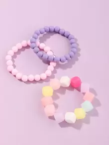 3入組女孩彩色串珠手鐲 - 彩色 - 查看 1