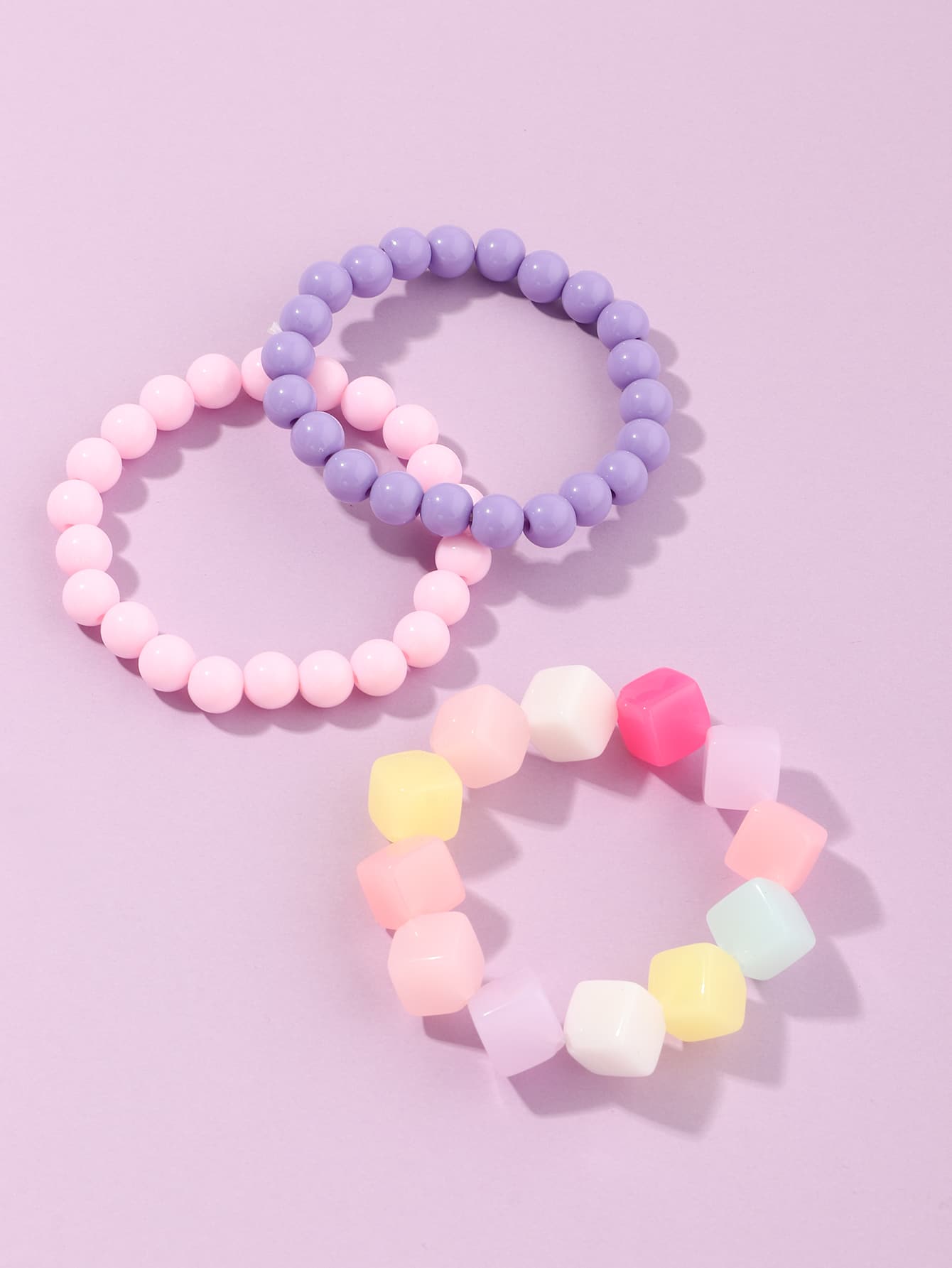 3入組女孩彩色串珠手鐲 - 彩色 - 查看 1