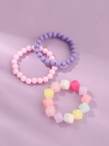 3入組女孩彩色串珠手鐲 - 彩色 - 查看 3