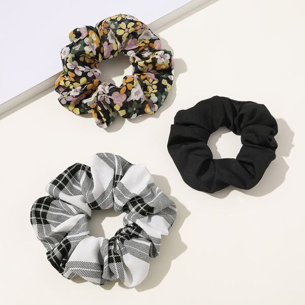 

3pcs Ditsy Flower Pattern Scrunchie, Multicolor