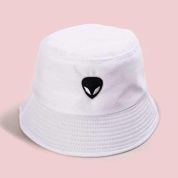 

Alien Embroidery Bucket Hat, White