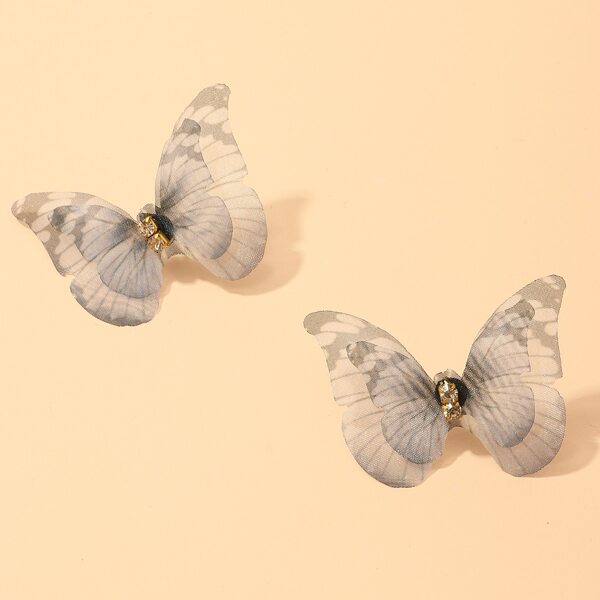 

Butterfly Design Stud Earrings, Black